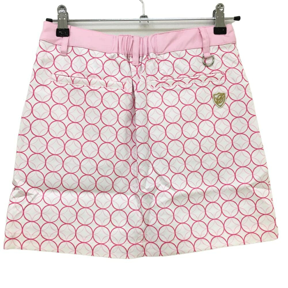 レオナード 楽天市場店の【新品】エフィカス スカート 白×ピンク 総柄 内側インナーパンツ レディース M ゴルフウェア efficace｜アングル2