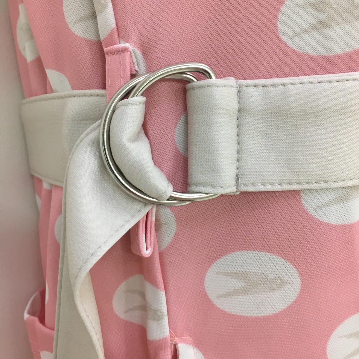 【新品】エフィカス ノースリーブハイネックワンピース ピンク×白 ドット風 ハト ...
