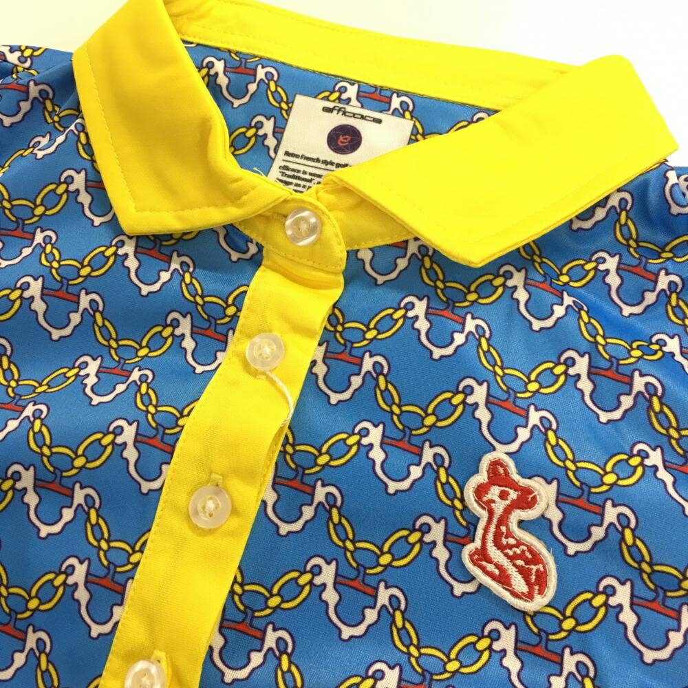 【新品】エフィカス ノースリーブワンピース ライトブルー×イエロー マリンチェー...