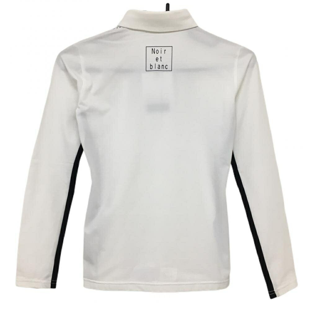 【新品】エフィカスブラン 長袖ポロシャツ 白×黒 サイド切替 ストレッチ レディース S ゴルフウェア efficace