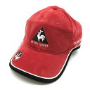 ★特価★ルコック キャップ レッド×黒 ベロア調 綿100% FREE ゴルフウェア le coq sportif