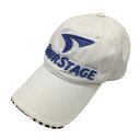 ★特価★ツアーステージ キャップ 白×ブルー 立体ロゴ刺しゅう L(57-60cm) ゴルフウェア TOURSTAGE