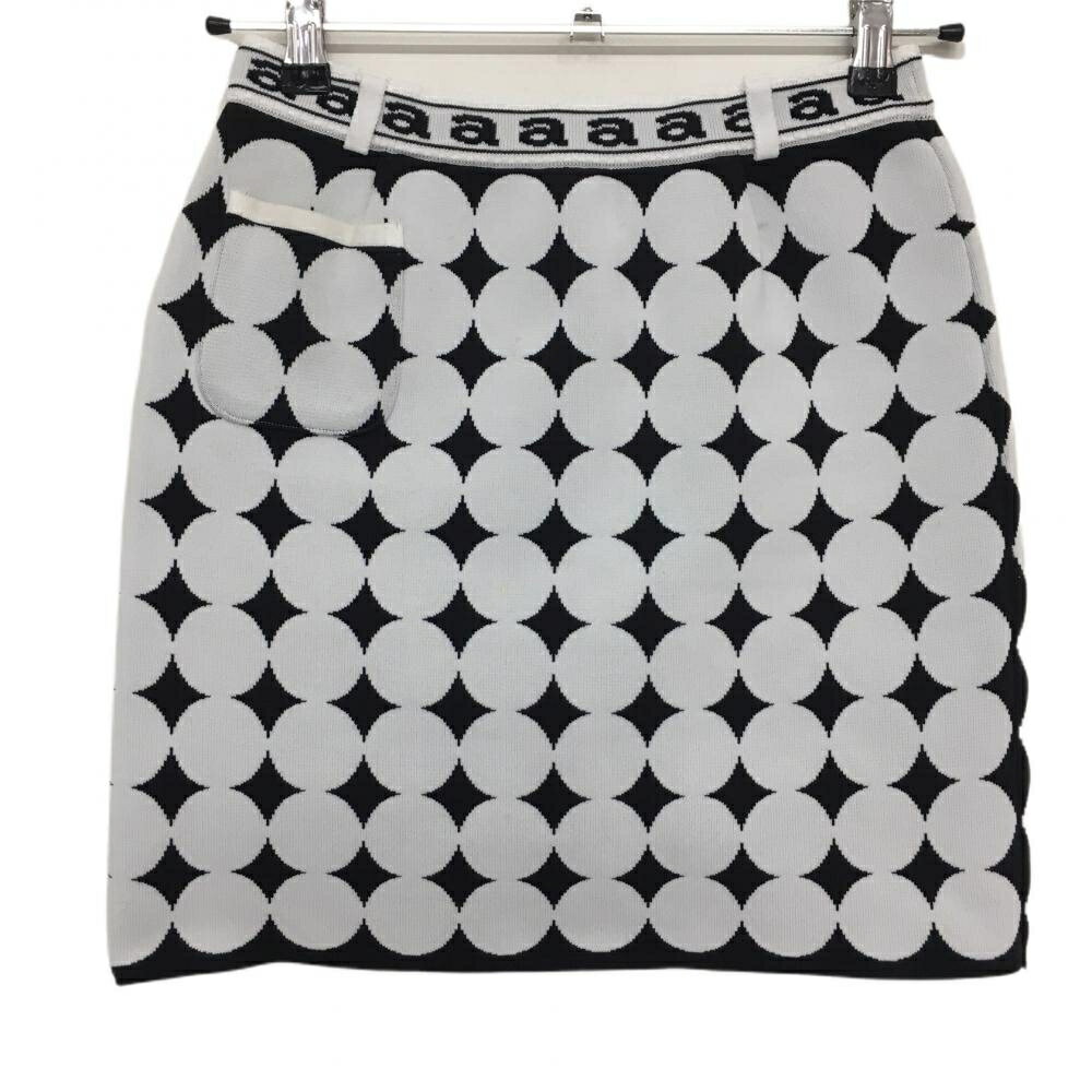 アルチビオニットスカート白×黒ドッ...