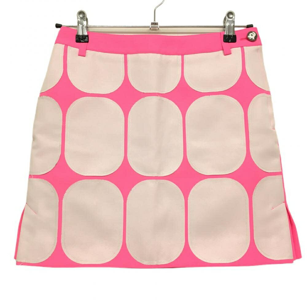 ★特価★【美品】アルチビオ スカート 蛍光ピンク×白 裏地付き レディース 36 ゴルフウェア archivio
