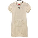 ★特価★【超美品】プーマ 半袖ワンピース アイボリー ベロア調 レディース S ゴルフウェア PUMA
