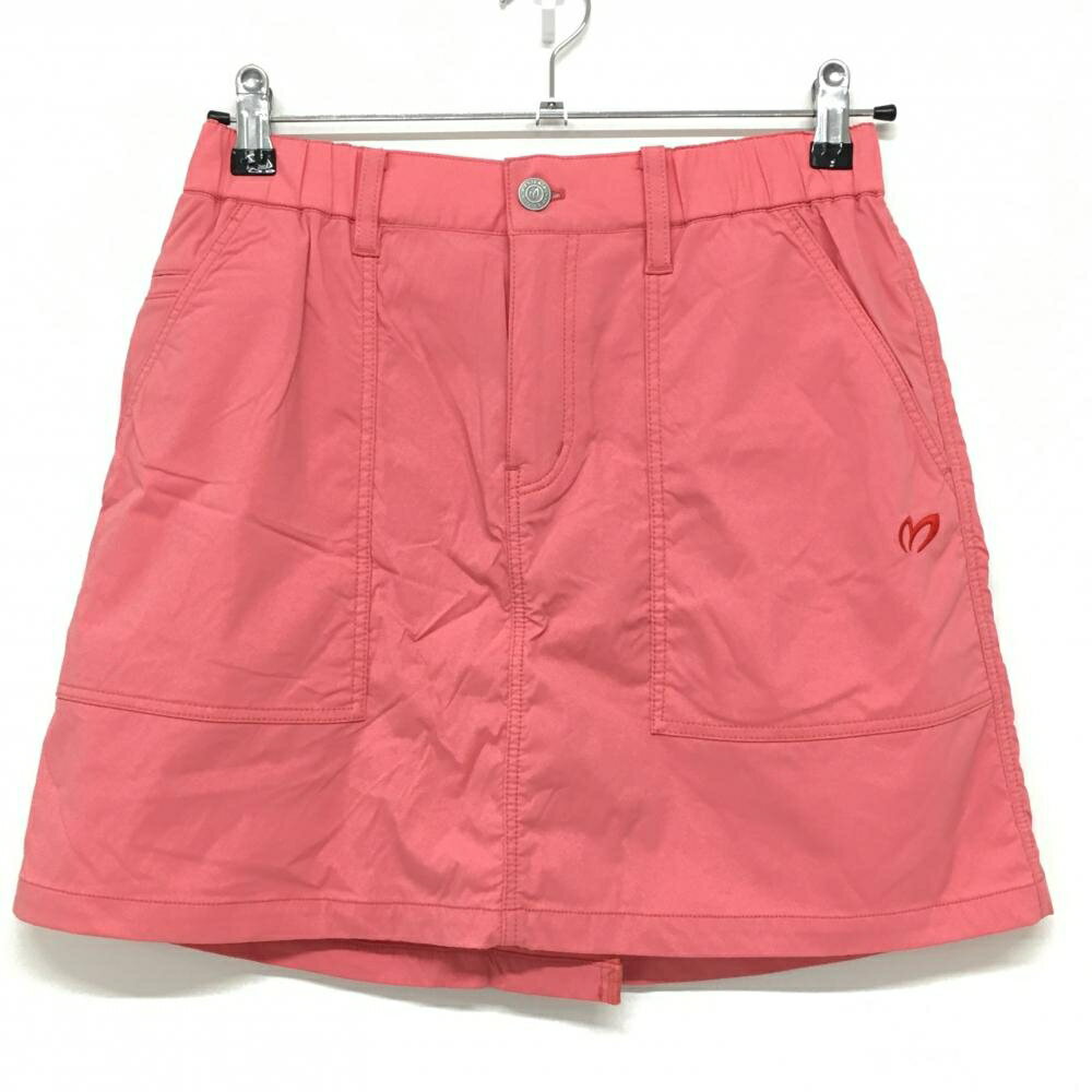 【超美品】マスターバニー ストレッチスカート ピンク ナイロン92％ 裏地付 無地 レディース 2(L) ゴルフウェア MASTER BUNNY EDITION