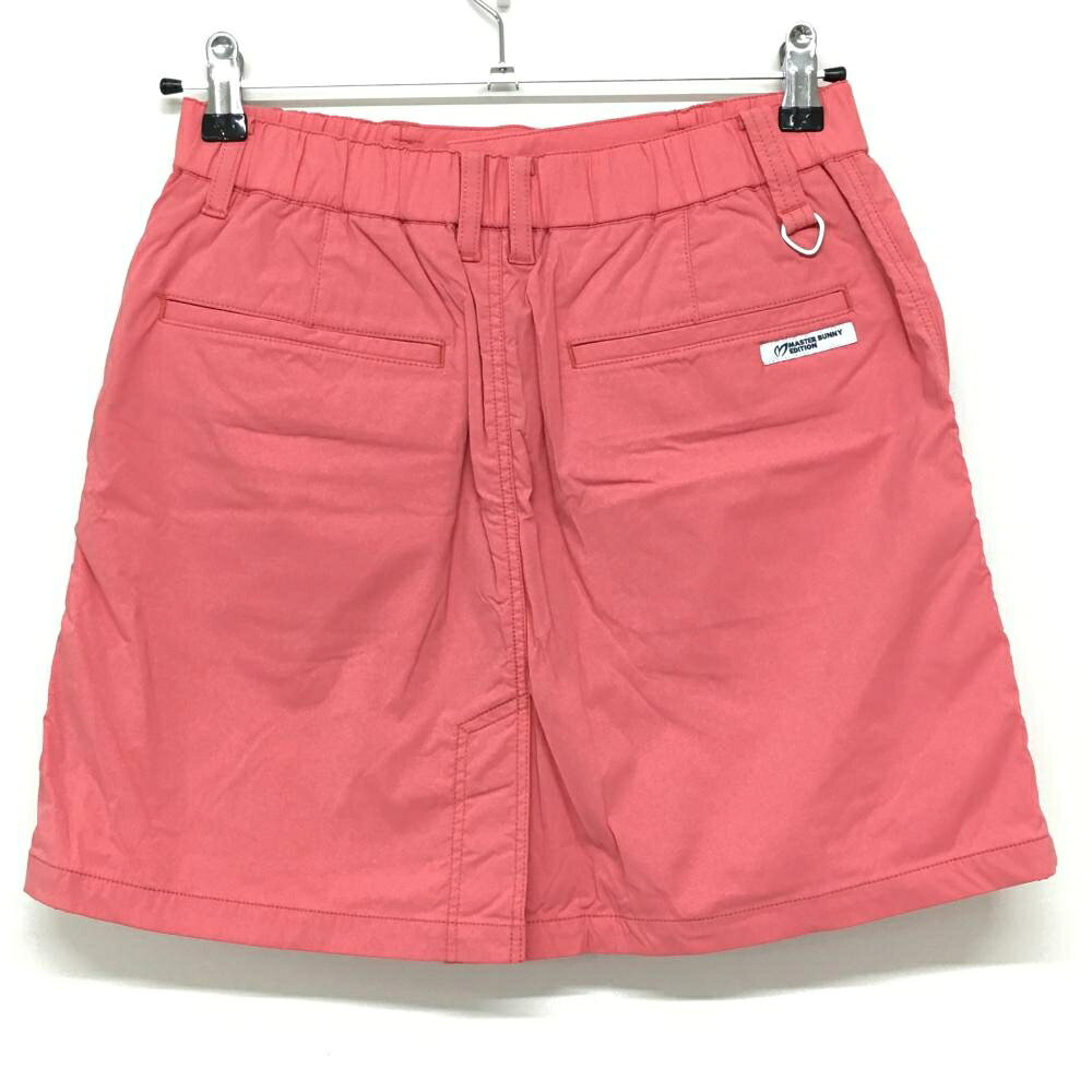 【超美品】マスターバニー ストレッチスカート ピンク ナイロン92％ 裏地付 無地 レディース 2(L) ゴルフウェア MASTER BUNNY EDITION