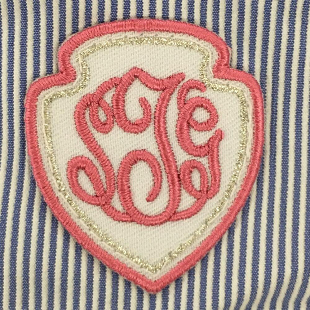 【美品】サマンサタバサ UNDER25 スカート ブルー×白 細ストライプ 後ろ2段フリル レディース S ゴルフウェア Samantha Thavasa