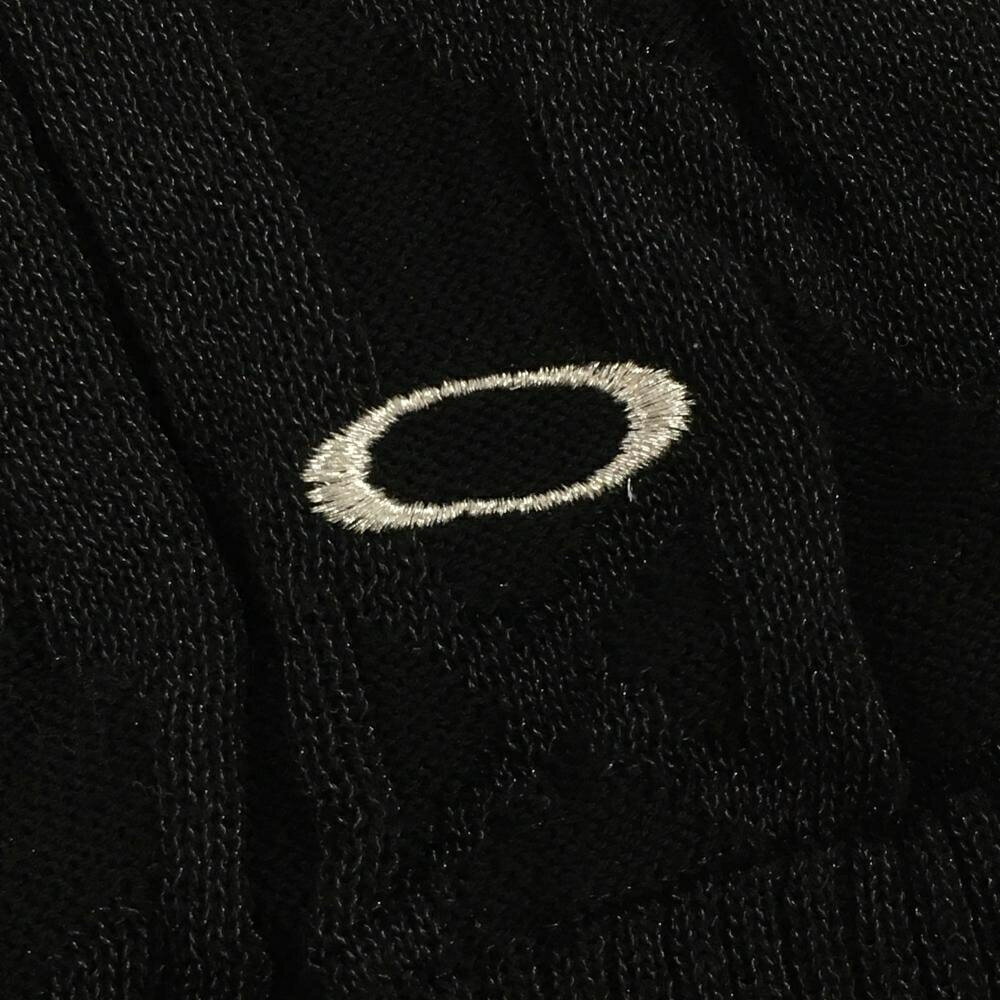 【超美品】オークリー ニットベスト 黒 前凹凸編み 肩異素材 Vネック レディース L...