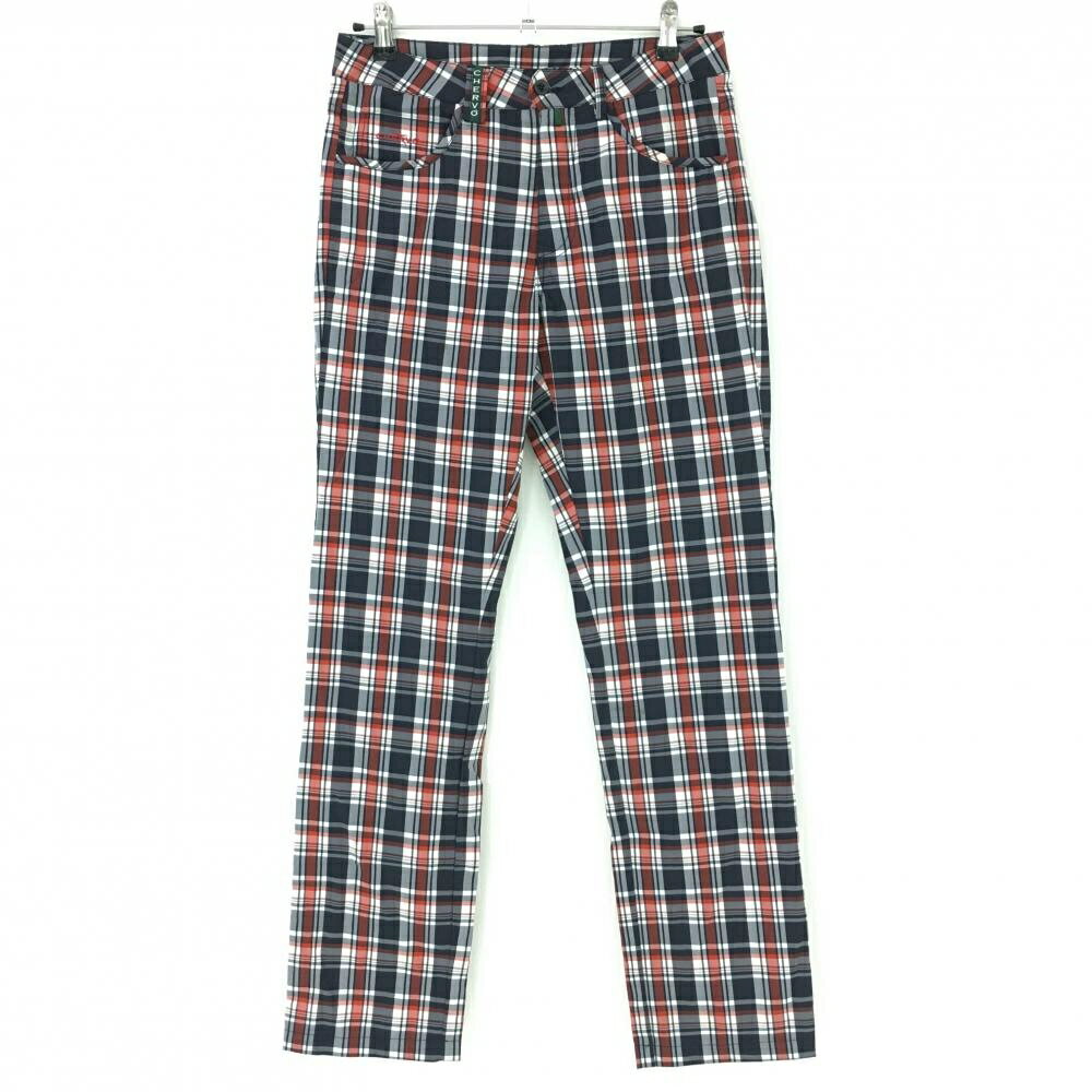 ★特価15%OFF★シェルボ ナイロンパンツ ネイビー×レッド チェック メンズ US M ゴルフウェア CHERVO
