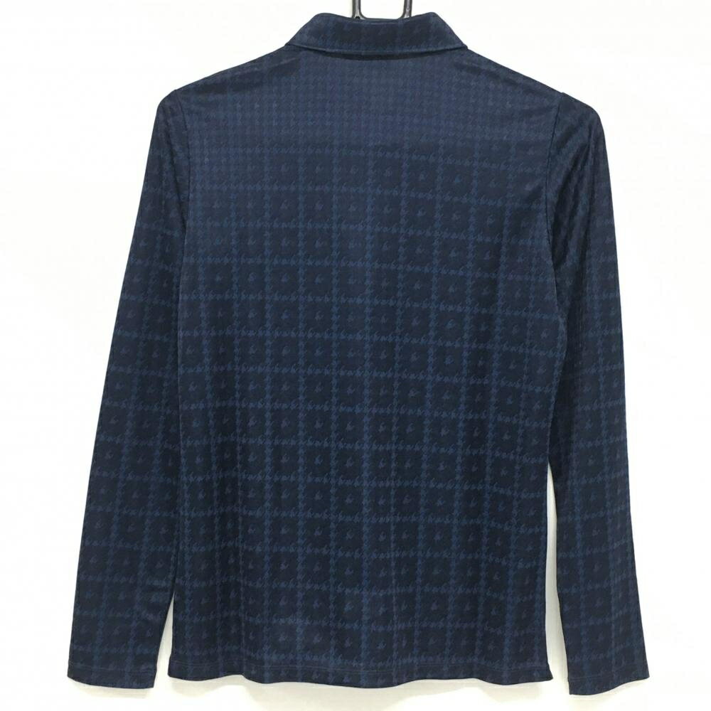 【超美品】カッパ 長袖ポロシャツ ネイビー 千鳥格子柄 レディース M ゴルフウェア Kappa