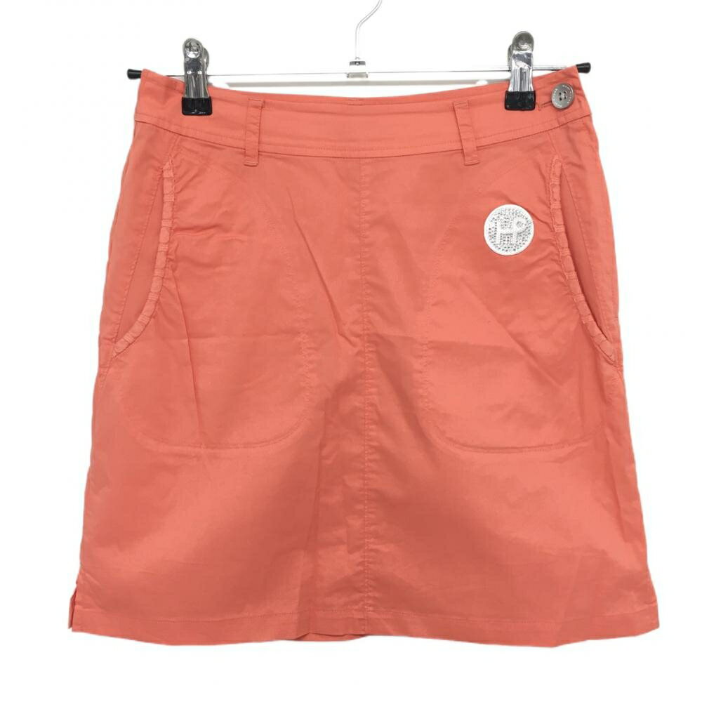 ヒールクリーク スカート サーモンピンク 一部レース ラインストーン レディース 38(S) ゴルフウェア H..