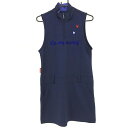 ★特価50%OFF★【美品】ルコック ノースリーブワンピース ネイビー ハイネック ロゴフェルト レディース M ゴルフウェア le coq sportif