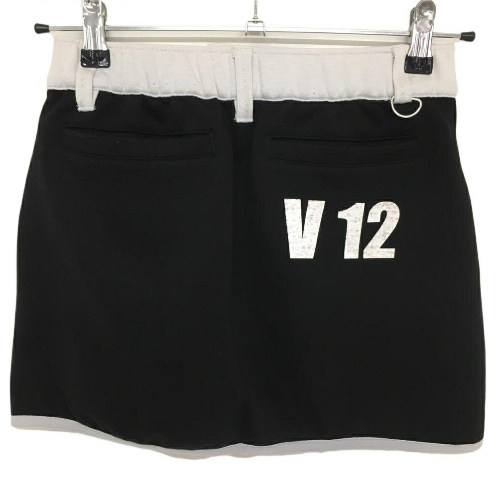 ヴィトゥエルヴ スカート 黒×白 ダンボールニット レディース 0 ゴルフウェア V12