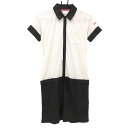 ★特価50%OFF★アンダーアーマー ワンピース 白×黒 千鳥格子 ウエスト紐 レディース MD ゴルフウェア UNDER ARMOUR