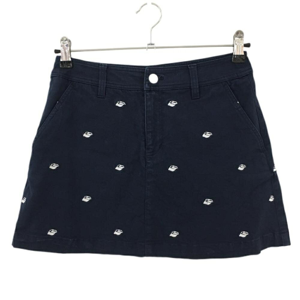 ジャックバニー スカート ネイビー×白 サンバイザー柄 バックロゴ 内側インナーパンツ レディース 0(S)..