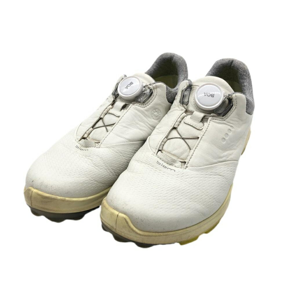 エコー ゴルフシューズ 白×グレー 12551352313 HYBRID3 BIOM GORE-TEX BOA スパイクレス レディース 23.5 ゴルフウェア