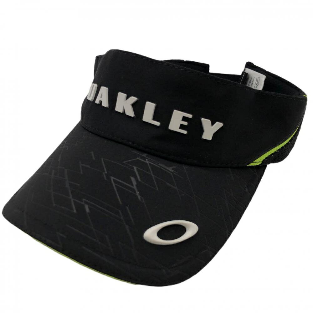 ★特価45%OFF★【超美品】オークリー サンバイザー 黒×白 つば柄 シリコンロゴ ゴルフウェア Oakley