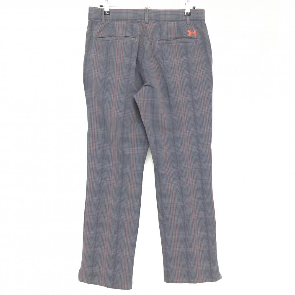 【美品】オークリー パンツ グレー×オレンジ チェック ストレッチ メンズ 88 ゴルフウェア Oakley