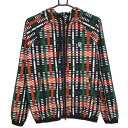 ★特価★【美品】ジャックバニー ジップパーカー 白×グリーン×レッド チェック ストレッチ ジャケット レディース 1(M) ゴルフウェア Jack Bunny