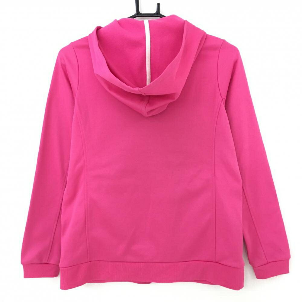 マリクレール ジップパーカー ピンク ロゴ刺しゅう 裏微起毛 レディース M ゴルフウェア marie claire