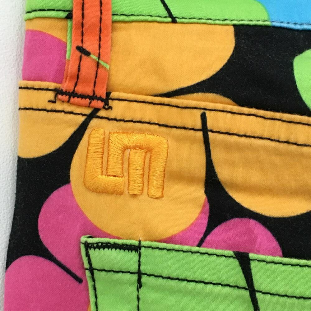 ラウドマウス パンツ 黒×マルチ 花柄 フラワーパワー ストレッチ レディース US 0(M) ゴルフウェア LOUDMOUTH