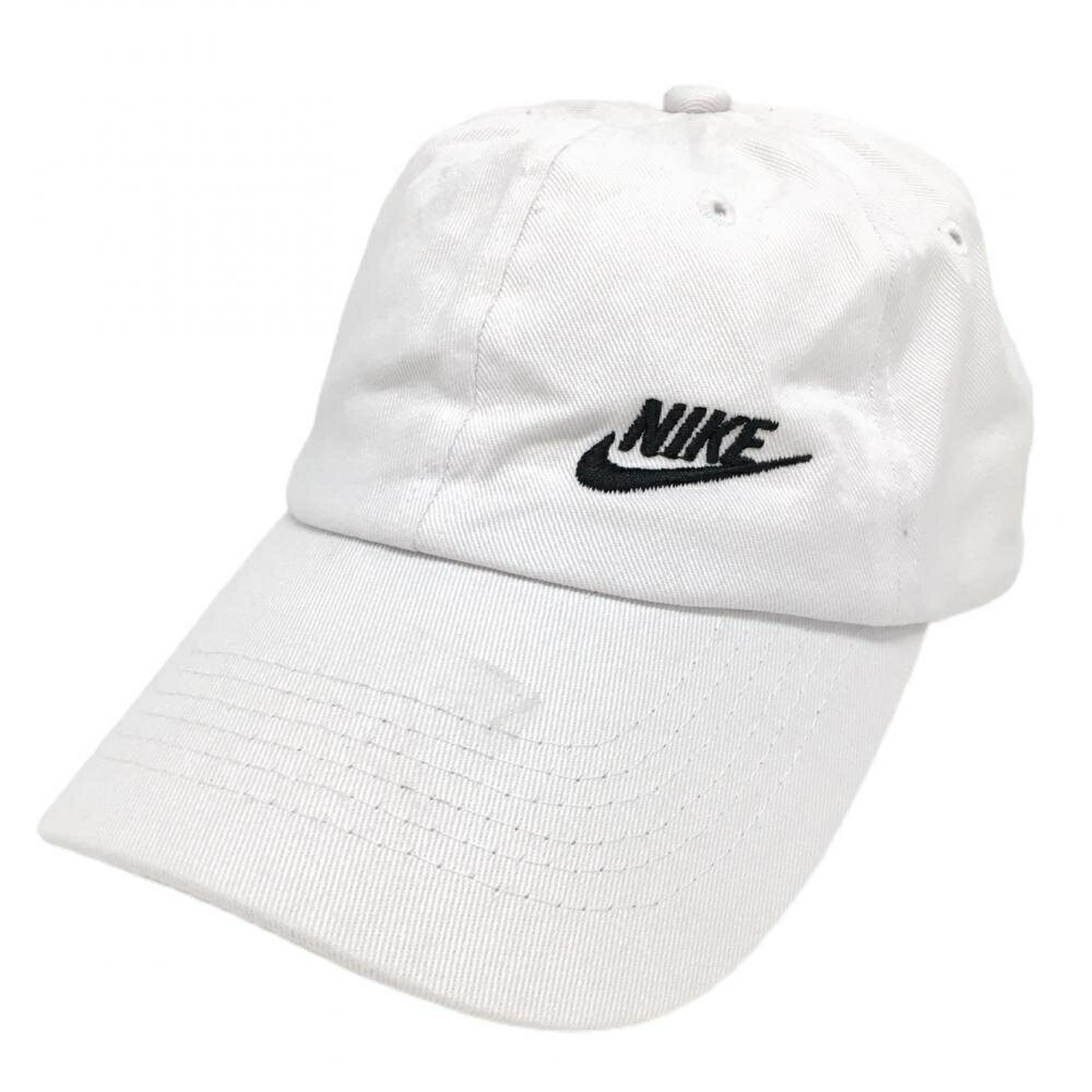 ナイキ 【当店ポイント5倍！6/1限り！】ナイキ キャップ 白×黒 ロゴ刺しゅう ONE SIZE FITS ALL ゴルフウェア NIKE