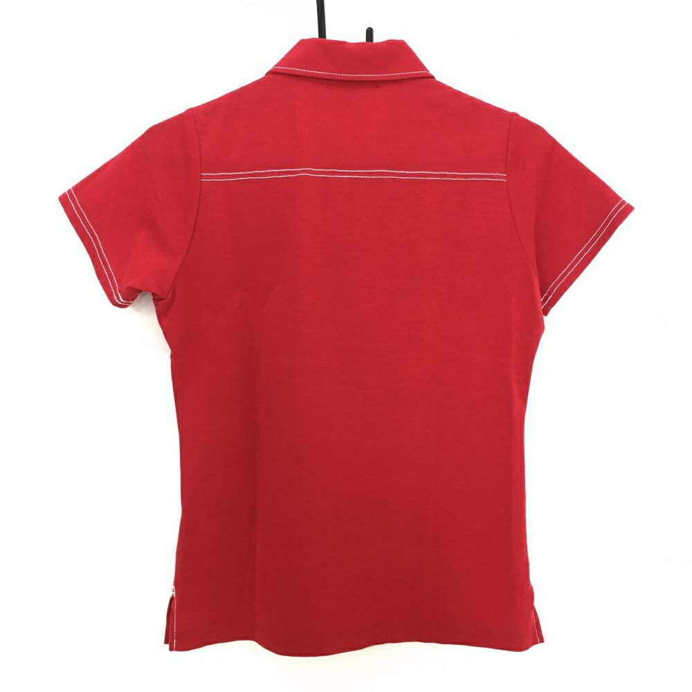 【美品】ダンスウィズドラゴン 半袖ポロシャツ レッド×白 チュッパチャップス レディース 2(M) ゴルフウェア Dance With Dragon