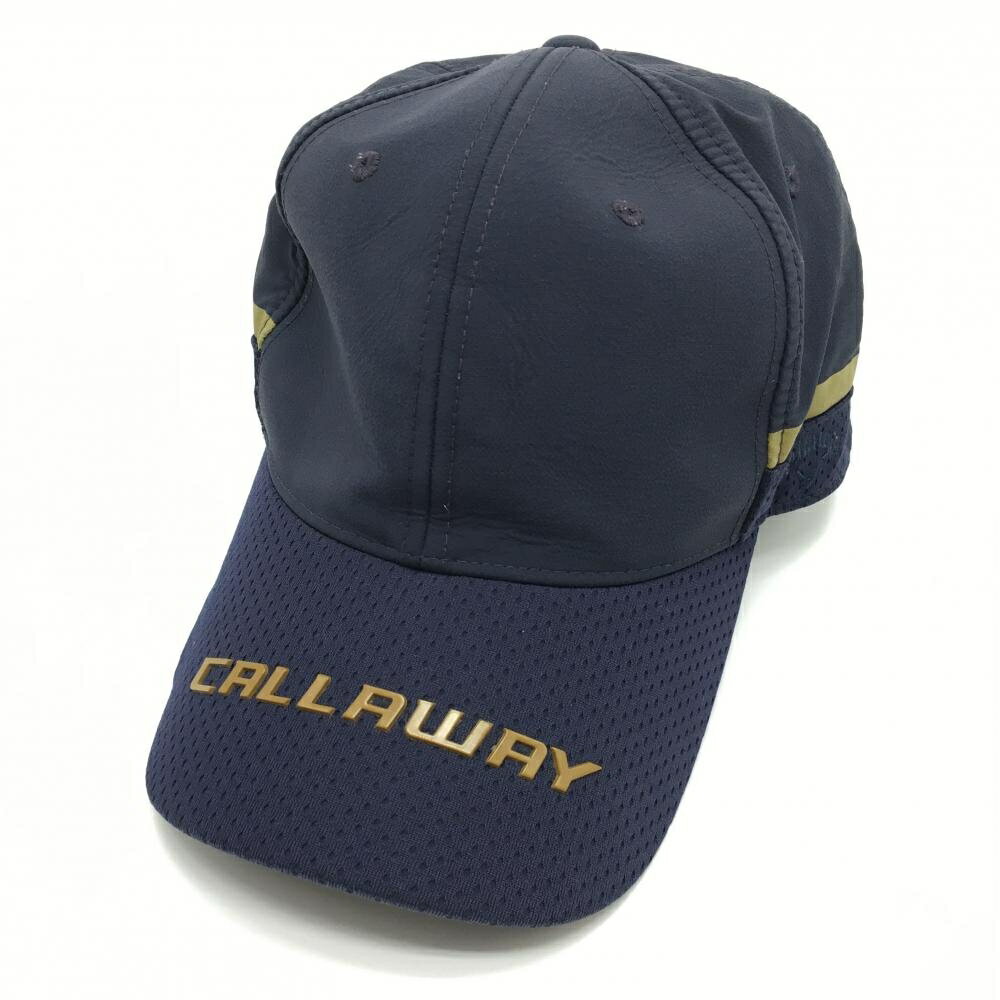 ★特価35%OFF★【美品】キャロウェイ キャップ ネイビー×ブラウン 立体ロゴ FR ゴルフウェア Callaway