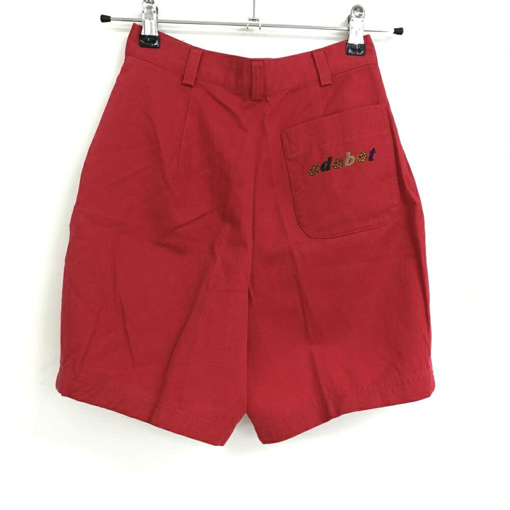 レオナード 楽天市場店のアダバット キュロットパンツ レッド ロゴ刺しゅうアニマル柄 レディース O(S) ゴルフウェア adabat｜アングル2