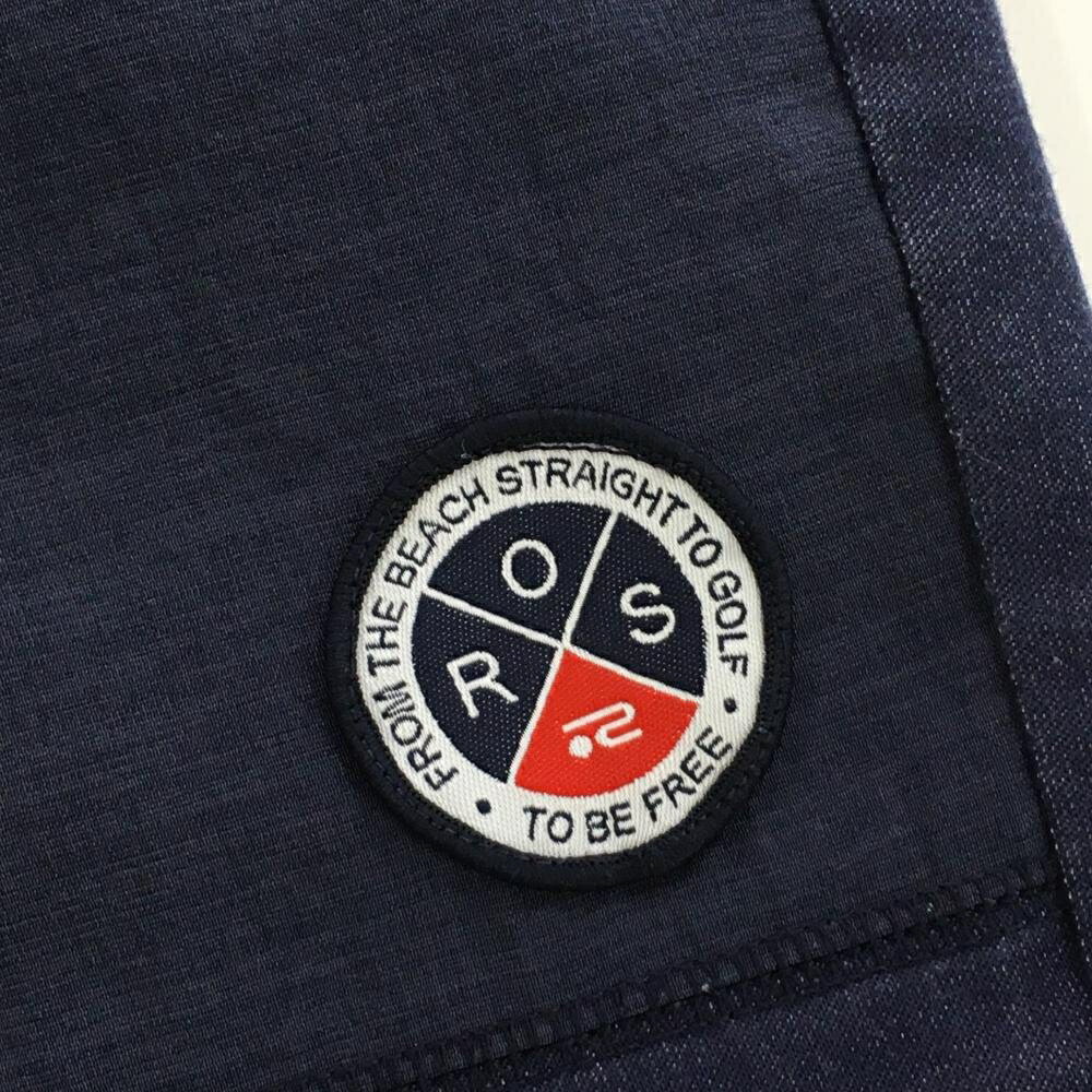 【ポイント10倍！楽天スーパーセール期間限定】【美品】ロサーセン ショートパンツ ネイビー デニム風 ロゴワッペン レディース M ゴルフウェア Rosasen