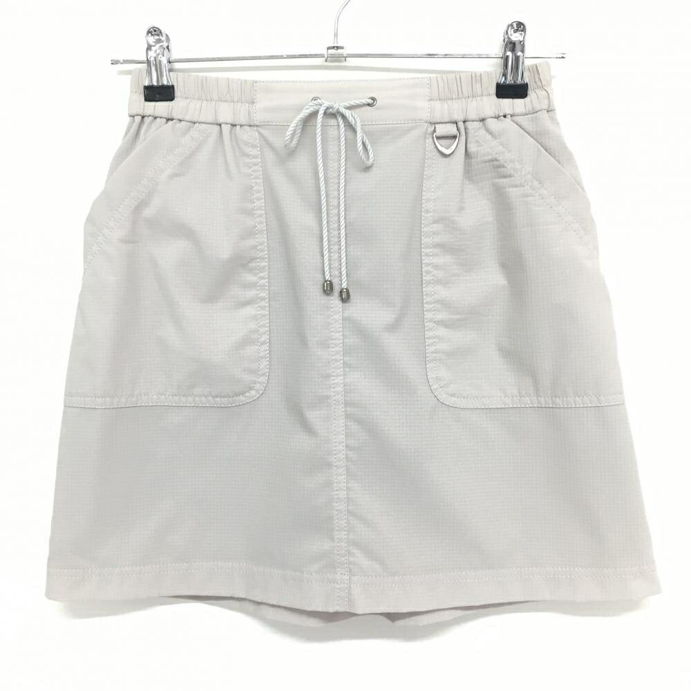 【超美品】アダバット スカート ライトベージュ 織生地 裏地付き レディース 36(S) ゴルフウェア adabat