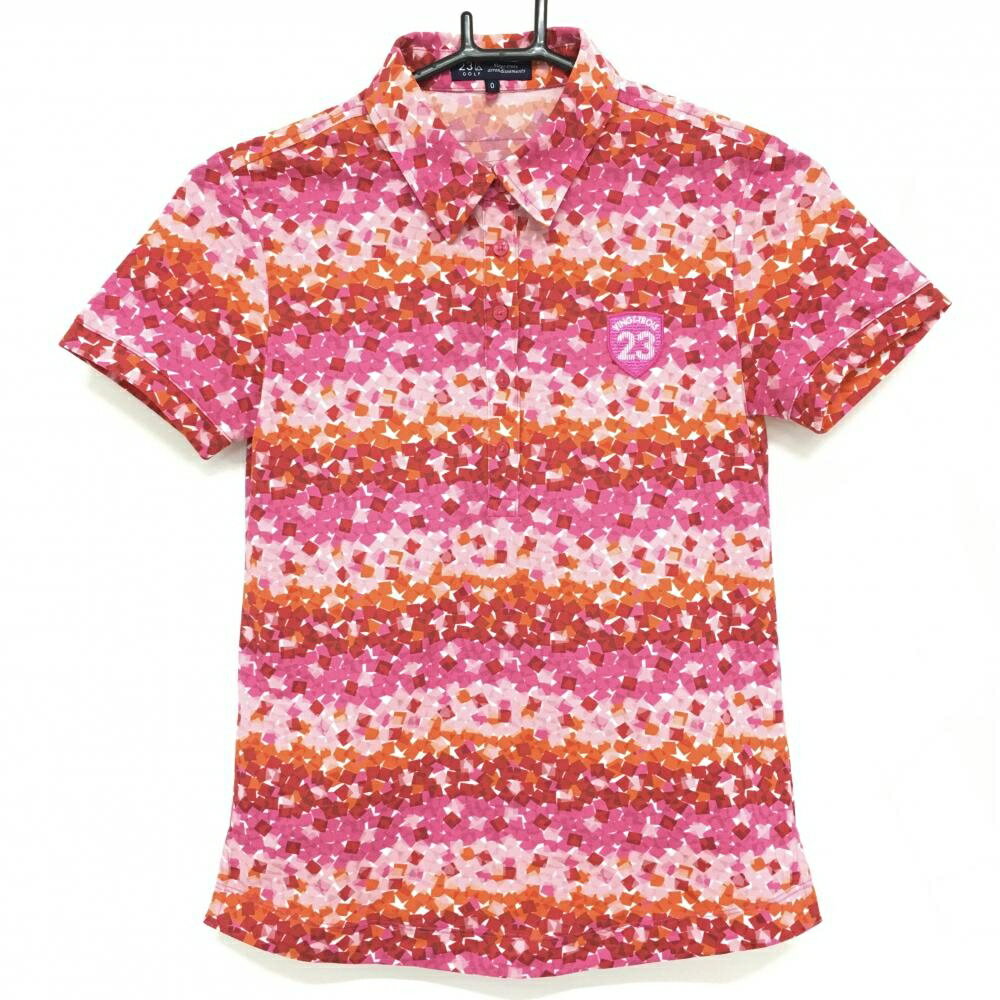 【超美品】23区ゴルフ 半袖ポロシャツ ピンク×レッド 総柄 レディース 0(S) ゴルフウェア 23区 reonard-10108069 レオナード 楽天市場店 パッケージ画像