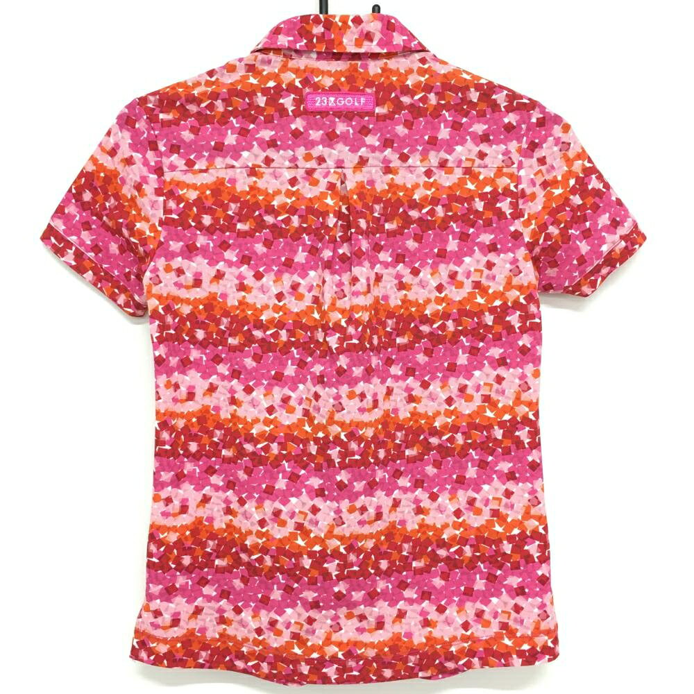 【超美品】23区ゴルフ 半袖ポロシャツ ピンク×レッド 総柄 レディース 0(S) ゴルフウェア 23区 reonard-10108069 レオナード 楽天市場店 サンプル画像2