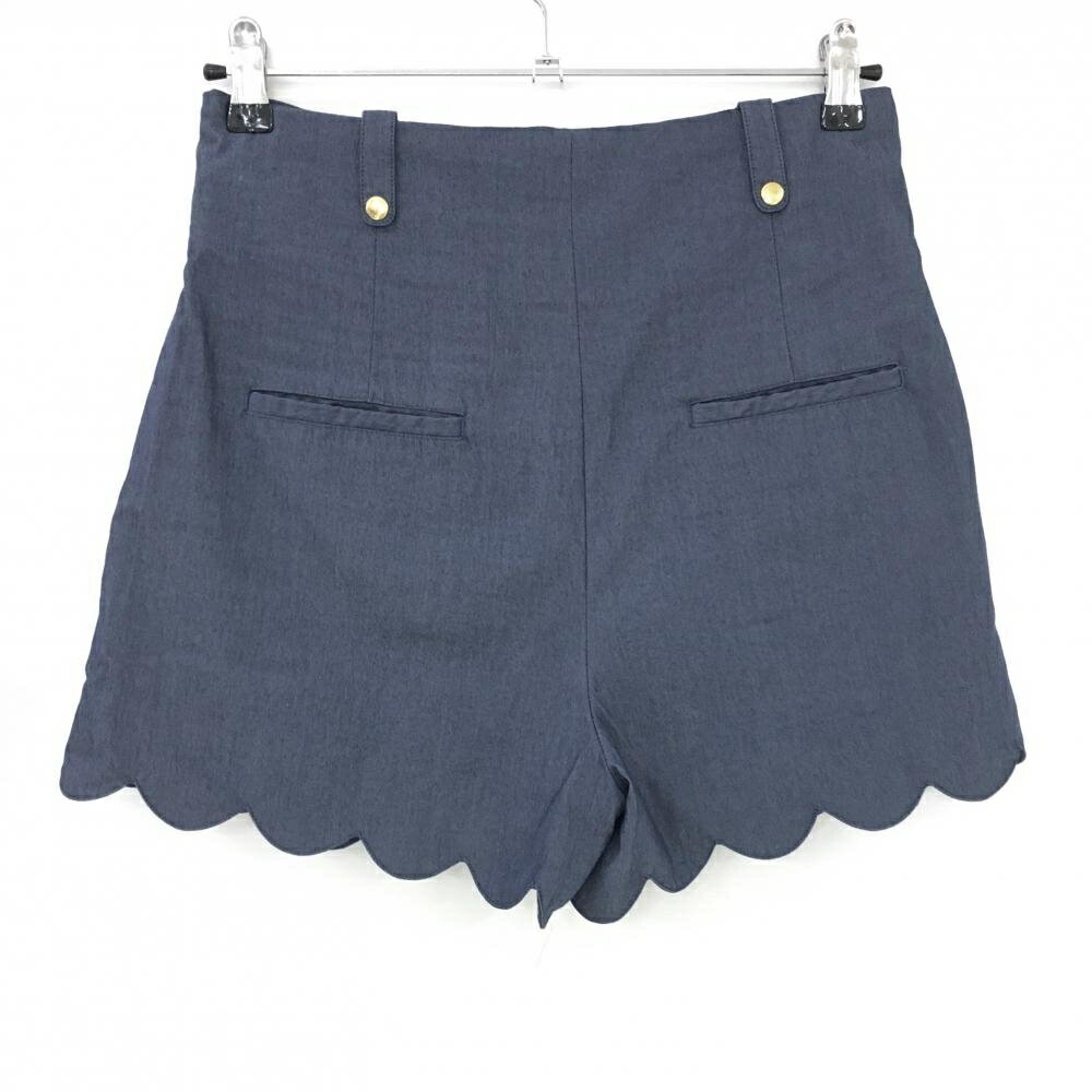 【美品】マークアンドロナ キュロットスカート ネイビー フロントジップ レディース M ゴルフウェア MARK＆LONA