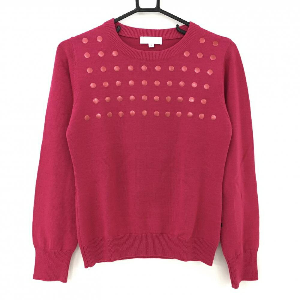 【美品】キャロウェイ セーター ピンク 胸元スタッズ ニット ウール混 レディース M ゴルフウェア Call..