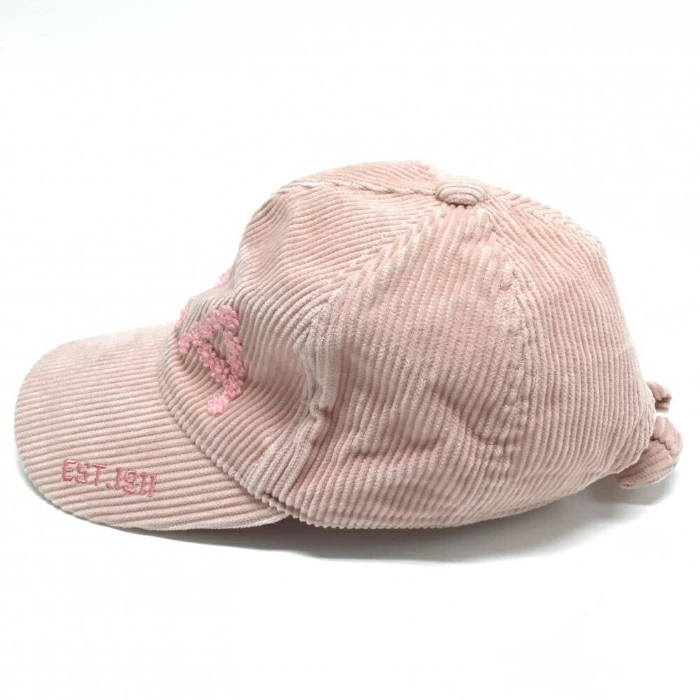 【美品】フィラゴルフ コーデュロイキャップ ピンク 後ろリボン レディース ゴルフウェア FILA GOLF