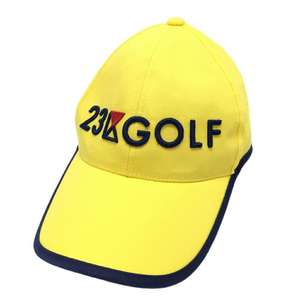 ★特価25%OFF★23区ゴルフ キャップ イエロー×ネイビー 立体ロゴ刺しゅう F ゴルフウェア 23区