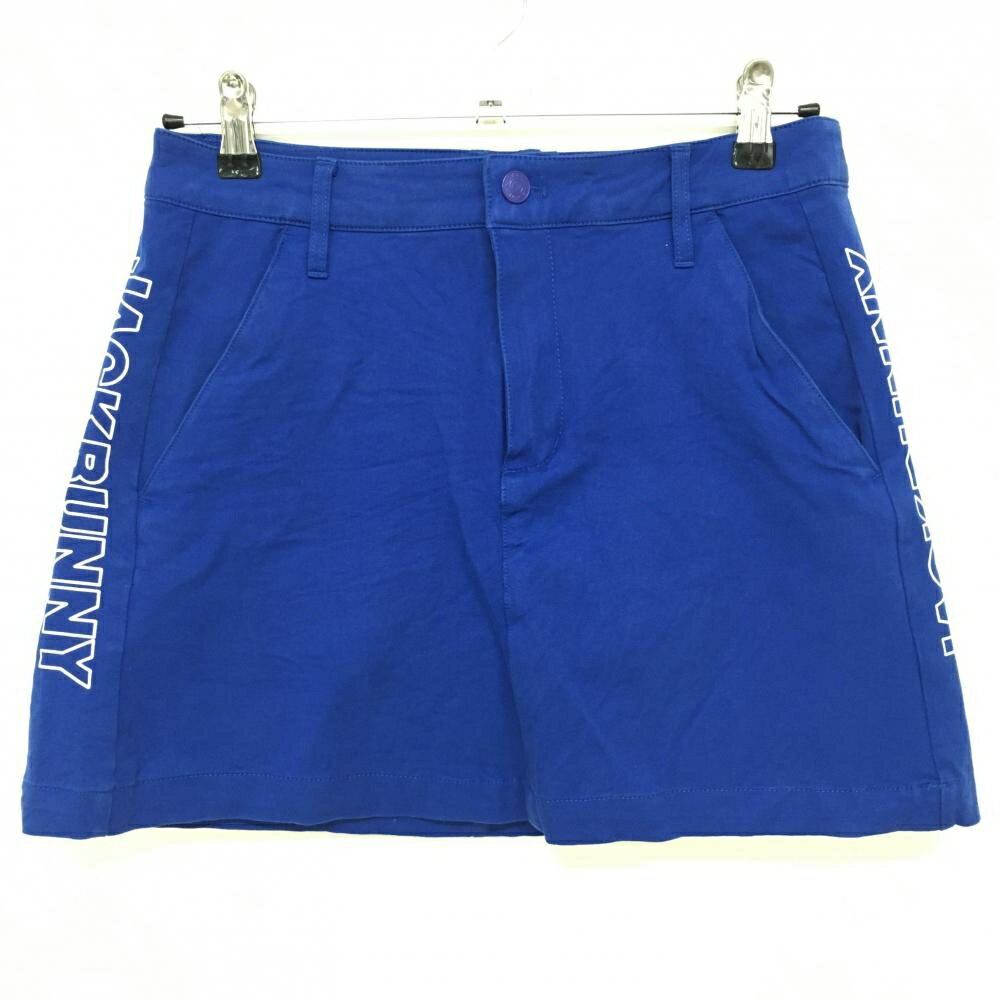 ジャックバニー ストレッチスカート ブルー×白 サイドロゴ 内側インナーパンツ レディース 1(M) ゴルフ..