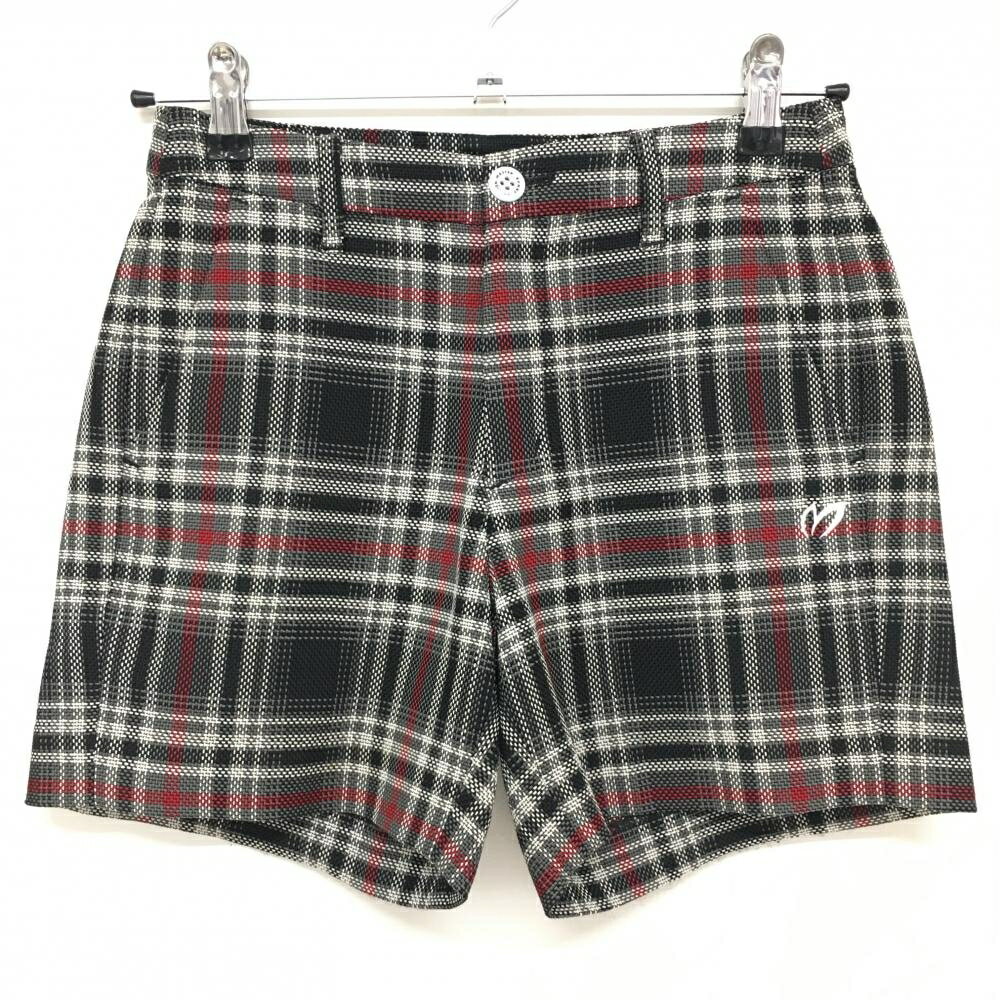 【美品】マスターバニー ショートパンツ グレー×黒×レッド チェック ニット レディ...