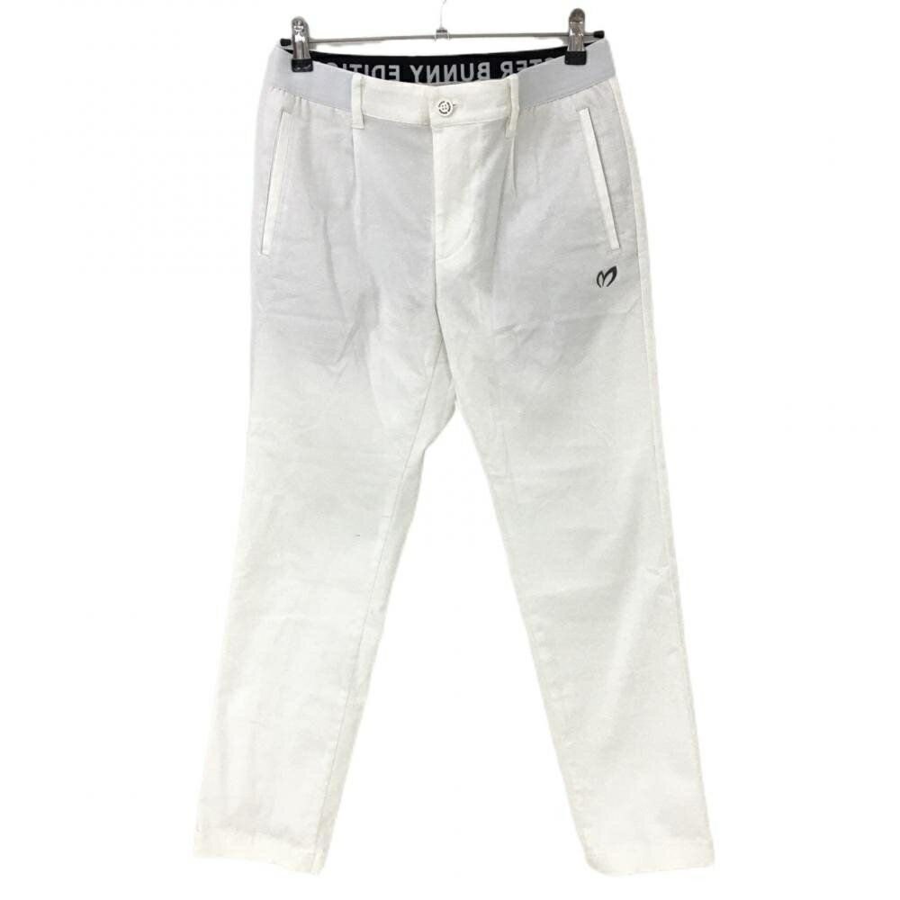 ★特価25%OFF★【美品】マスターバニー パンツ 白 後ろウエストゴム メンズ 4(M) ゴルフウェア MASTER BUNNY EDITION