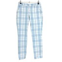 ★特価★ジャックバニー パンツ ライトブルー×白 チェック柄 バックロゴ レディース 1(M) ゴルフウェア Jack Bunny
