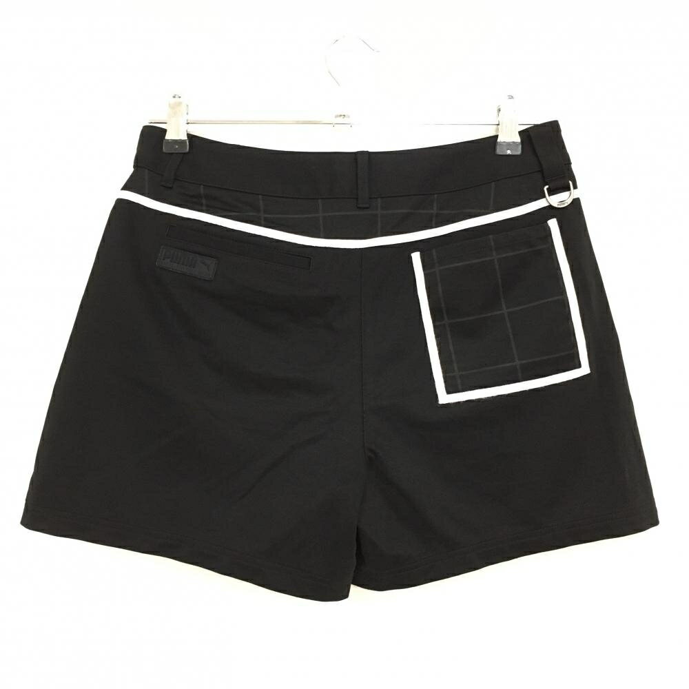 プーマ キュロットスカート 黒×白 バックロゴワッペン レディース M ゴルフウェア PUMA