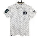 ★特価★フィラゴルフ 半袖ポロシャツ 白×ネイビー ベア柄 レディース M ゴルフウェア FILA GOLF