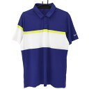★特価★【美品】ナイキゴルフ 半袖ポロシャツ ネイビー×白 胸元ライン DRI-FIT メンズ XL ゴルフウェア NIKE(4)