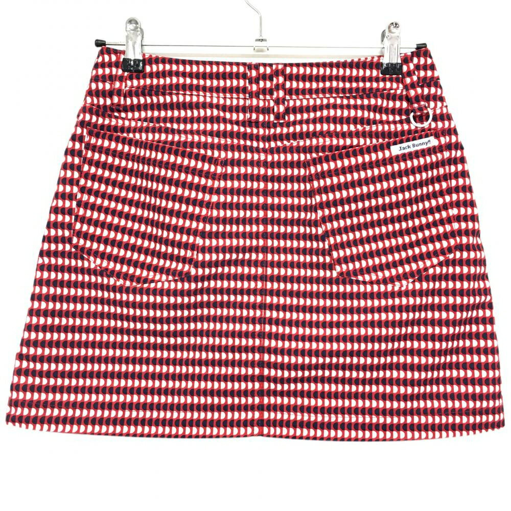 【美品】ジャックバニー スカート レッド×ネイビー 総柄 内側インナーパンツ レデ...