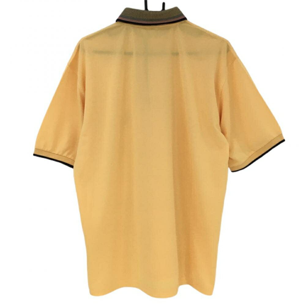 セントアンドリュース 半袖ポロシャツ イエロー×黒 襟ストライプ 胸ポケット メンズ LL ゴルフウェア St ANDREWS