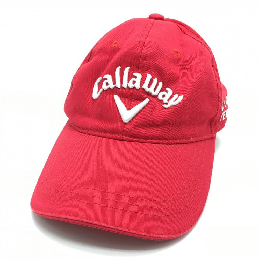 ★特価15%OFF★【美品】キャロウェイ キャップ レッド×白 立体ロゴ刺しゅう FR ゴルフウェア Callaway