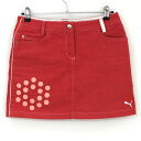 ★特価★【美品】プーマ スカート レッド サイドパイピング 内側インナーパンツ レディース L ゴルフウェア PUMA
