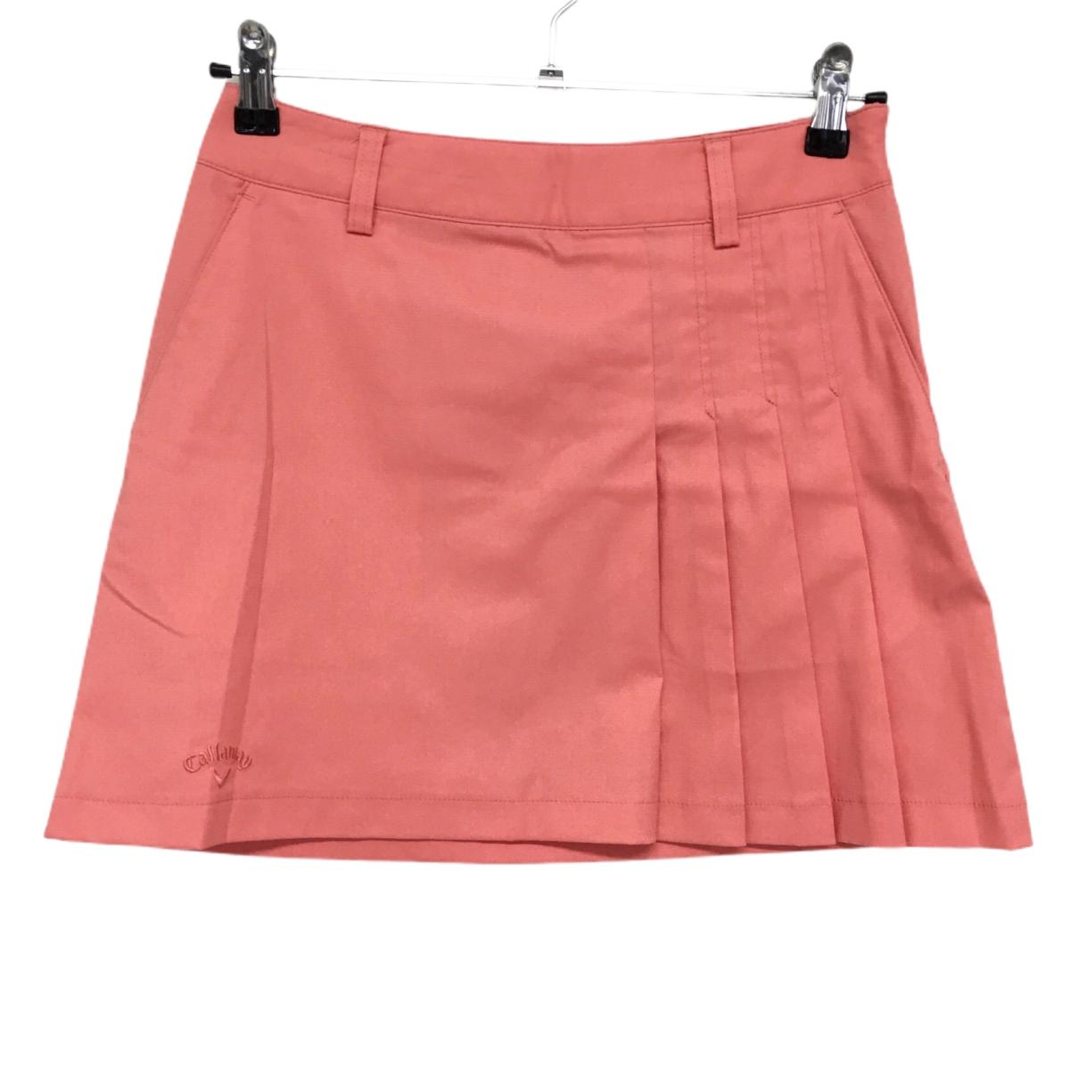 キャロウェイ スカート ピンク サイドプリーツ ロゴ刺しゅう ストレッチ レディース S ゴルフウェア Ca..